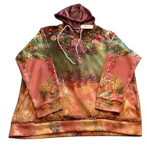 Hoodie 2X NWT Multi Color Floral Boho by Shall We